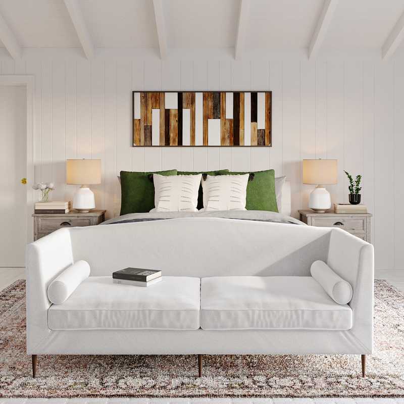 Bohemian, Farmhouse, Minimal Bedroom Design by Havenly Interior Designer Carla