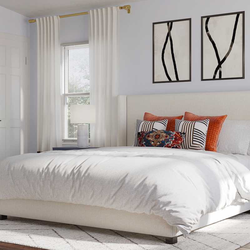 Modern, Coastal, Glam, Classic Contemporary Bedroom Design by Havenly Interior Designer Julia