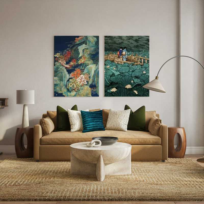 Contemporary, Minimal Living Room Design by Havenly Interior Designer Amanda