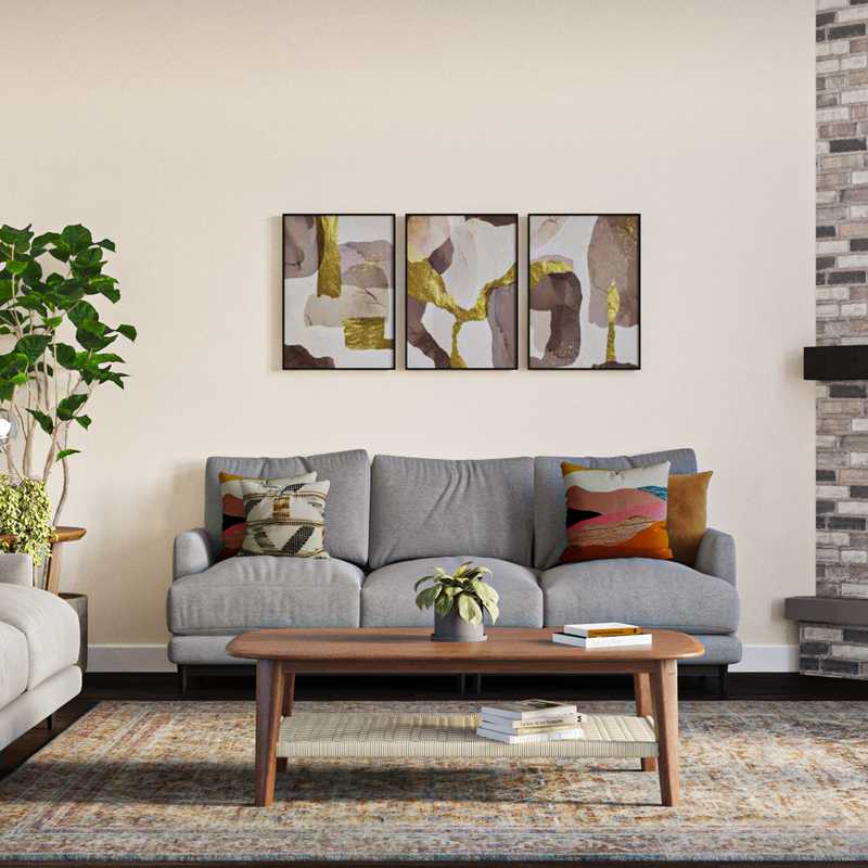 Modern, Midcentury Modern, Scandinavian Living Room Design by Havenly Interior Designer Carla
