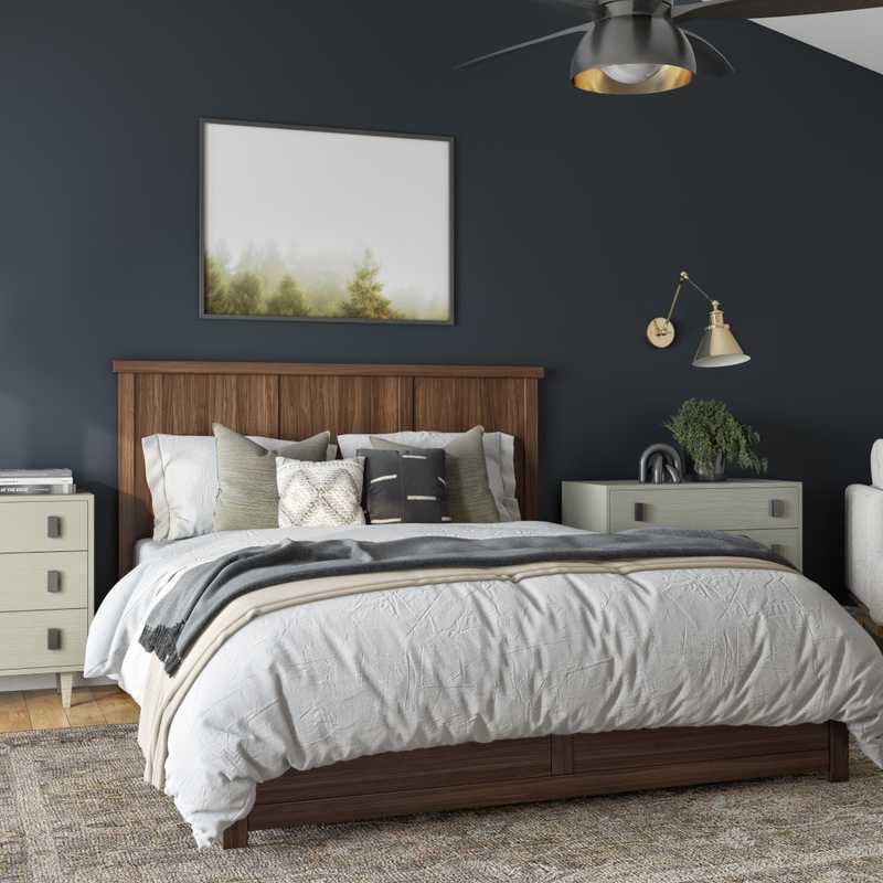 Modern, Industrial, Rustic, Transitional, Scandinavian Bedroom Design by Havenly Interior Designer Brit