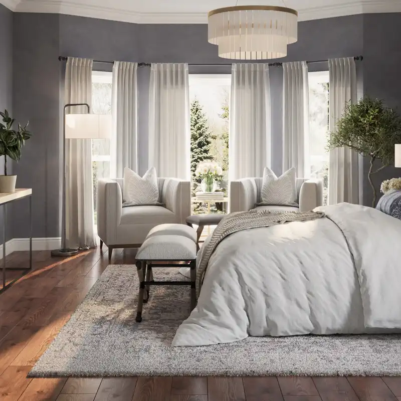 Coastal, Glam, Traditional, Transitional, Preppy Bedroom Design by Havenly Interior Designer Annie