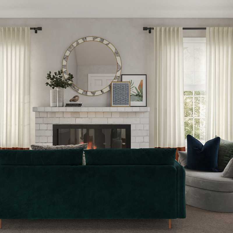 Modern, Bohemian, Glam Living Room Design by Havenly Interior Designer Ana