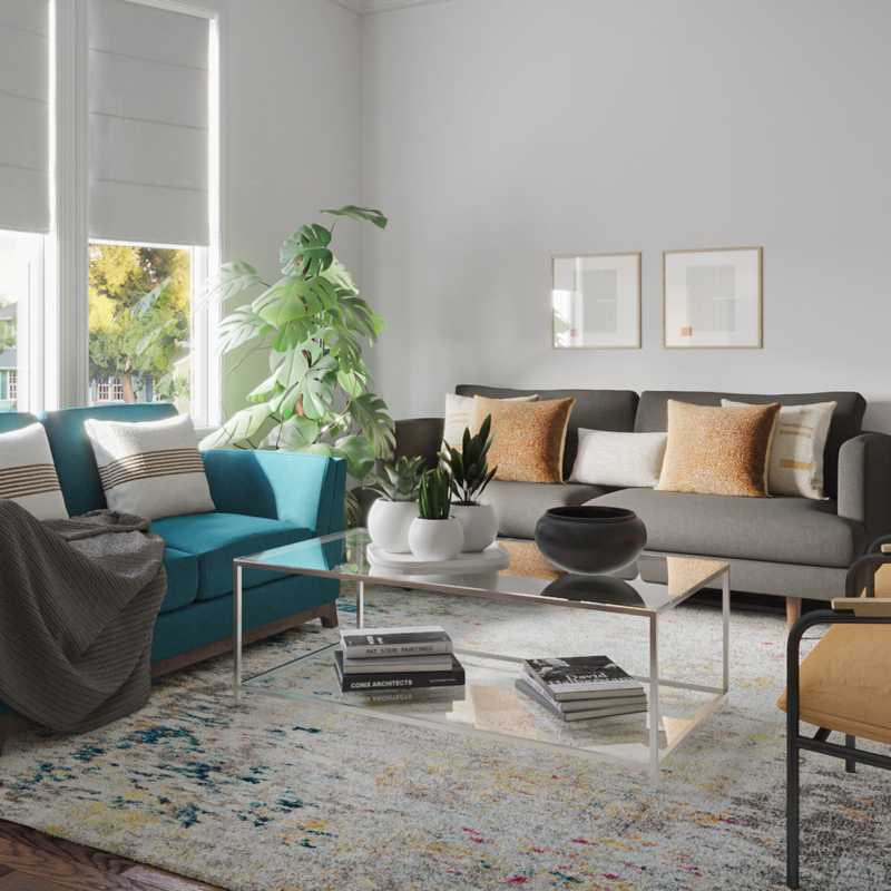 Contemporary Living Room Design by Havenly Interior Designer Stephanie