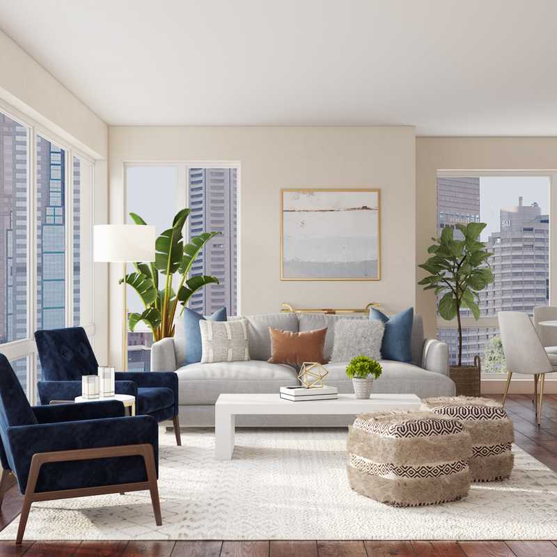 Contemporary, Midcentury Modern Living Room Design by Havenly Interior Designer Namita
