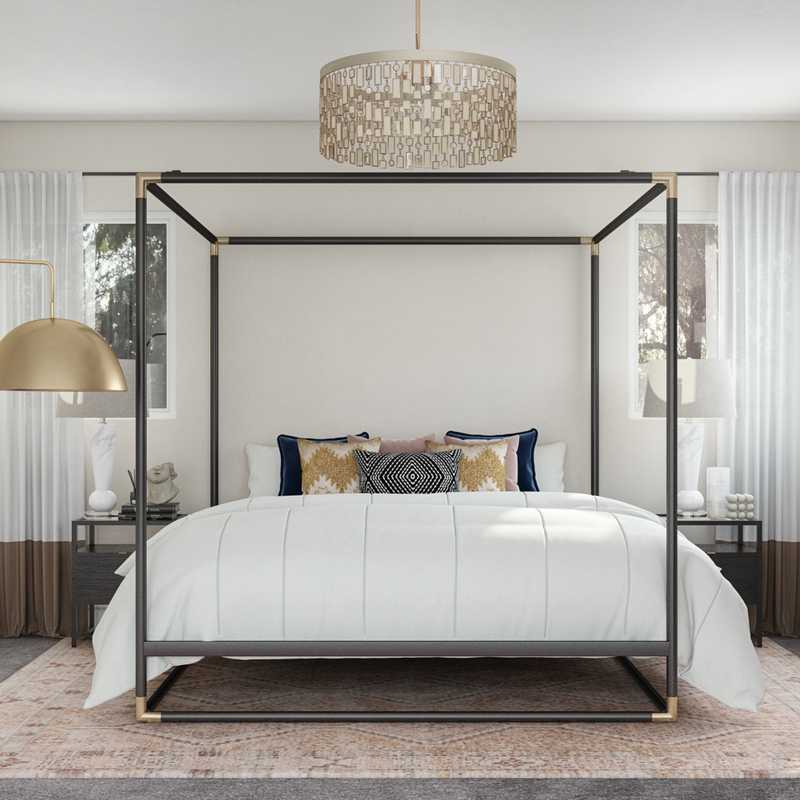 Midcentury Modern, Minimal Bedroom Design by Havenly Interior Designer Ariadna