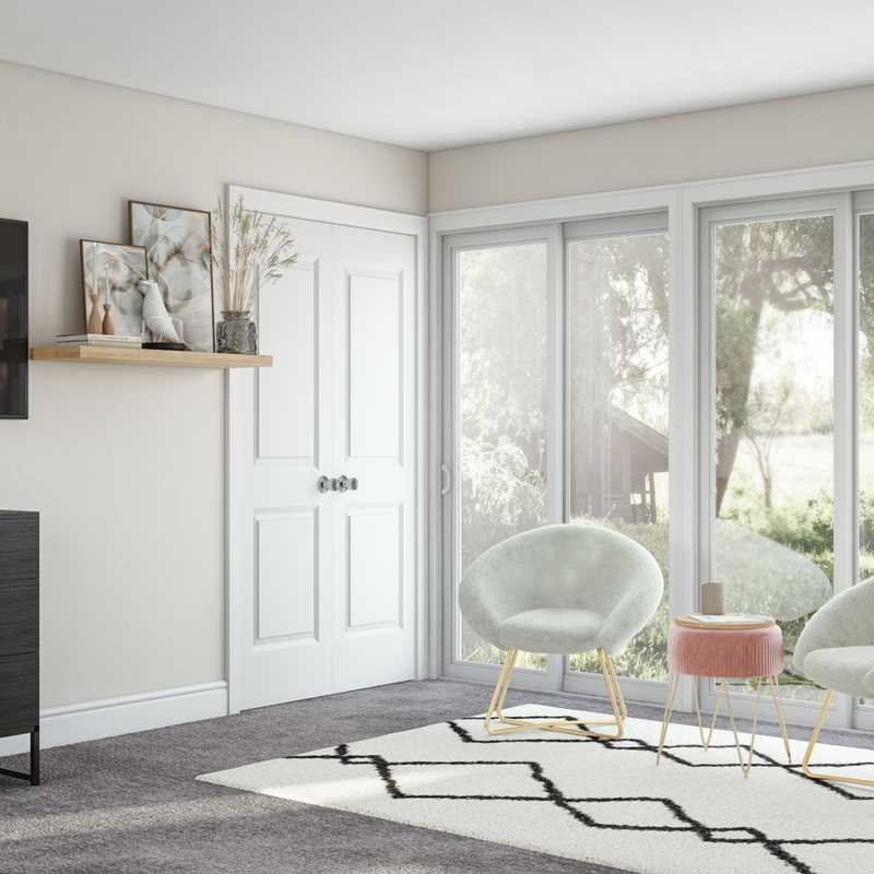 Midcentury Modern, Minimal Bedroom Design by Havenly Interior Designer Ariadna