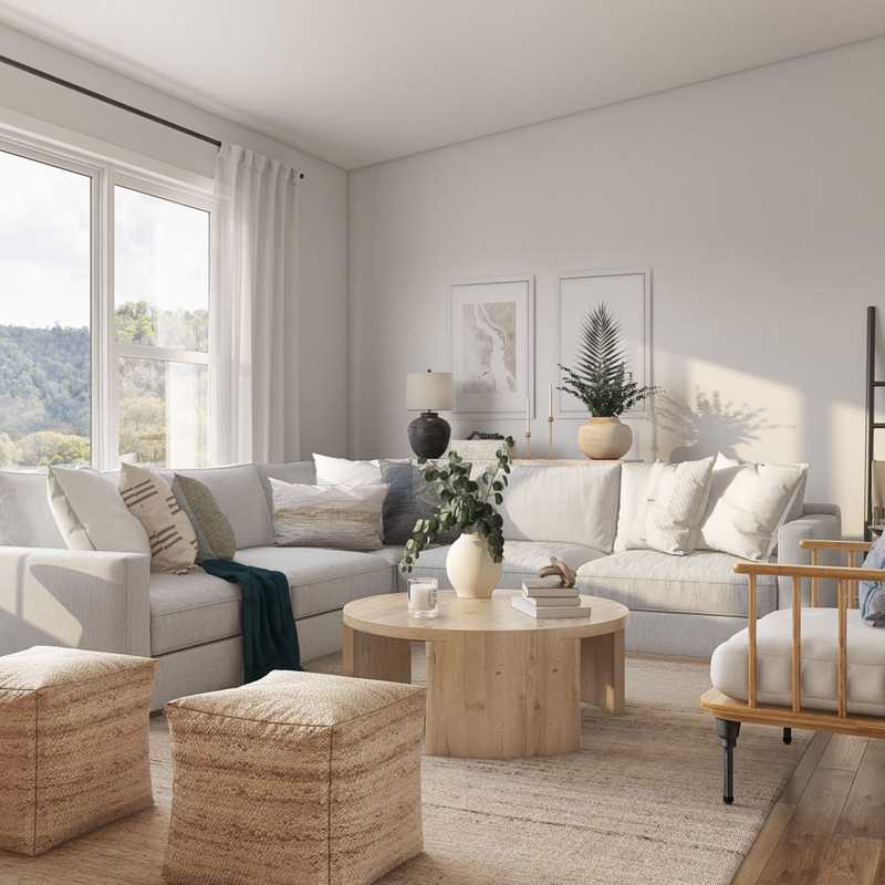 Contemporary, Bohemian, Coastal, Transitional, Scandinavian Living Room Design by Havenly Interior Designer Lisa