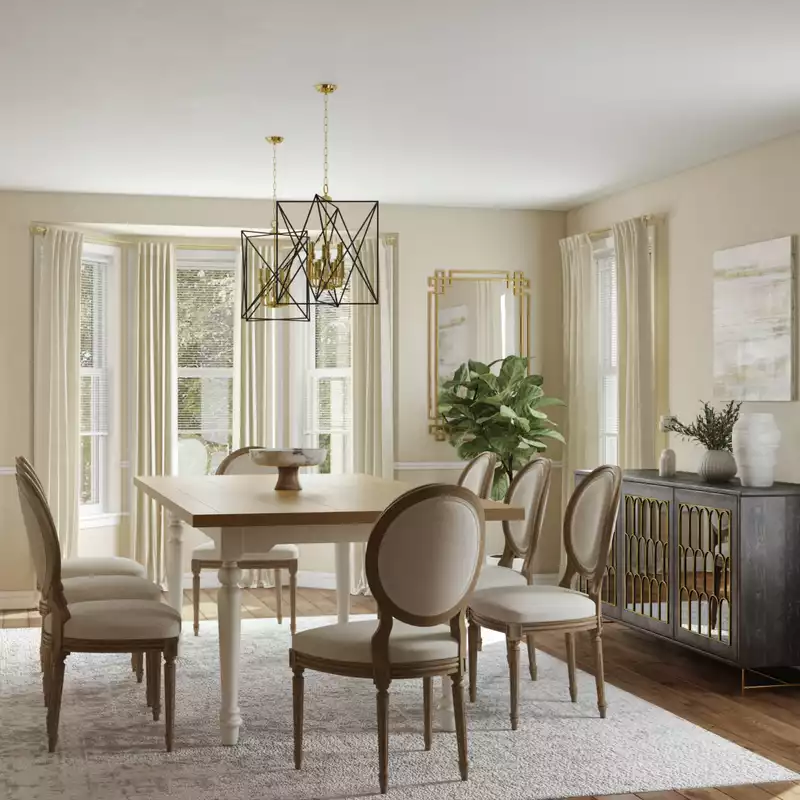 Contemporary, Modern, Transitional Dining Room Design by Havenly Interior Designer Stephanie