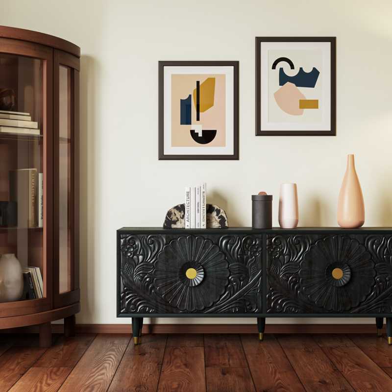 Global, Midcentury Modern Living Room Design by Havenly Interior Designer Claire