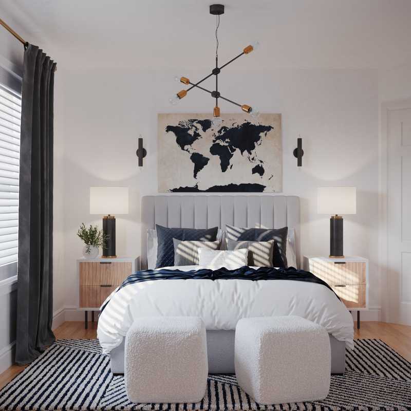 Bohemian, Midcentury Modern Bedroom Design by Havenly Interior Designer Maria