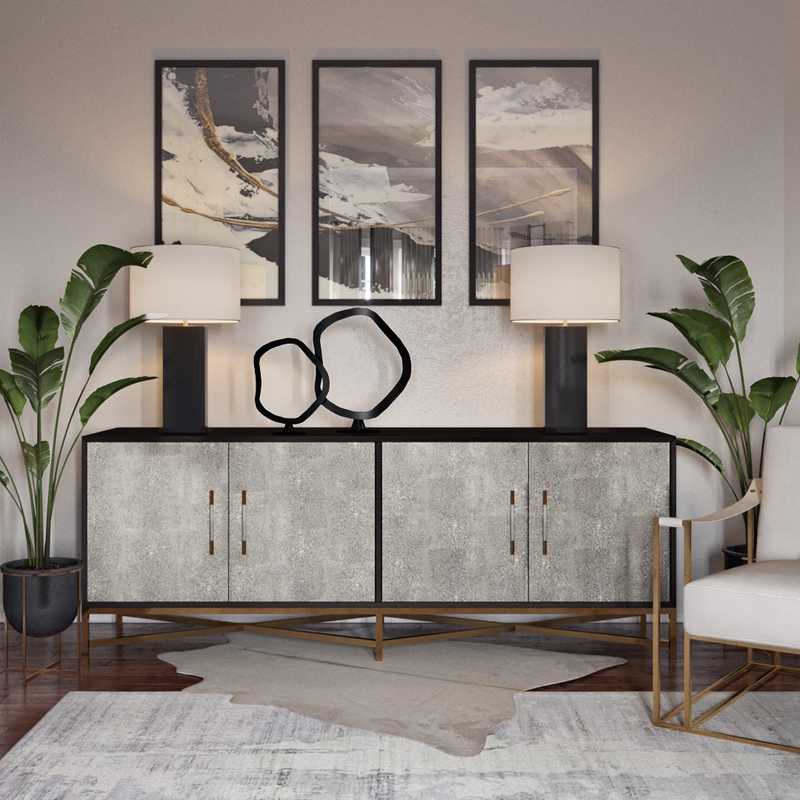 Contemporary, Modern, Glam Living Room Design by Havenly Interior Designer Ashlyn