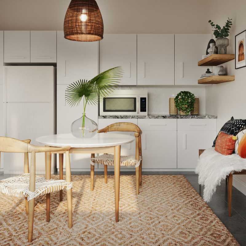 Bohemian, Global, Minimal Dining Room Design by Havenly Interior Designer Ghianella