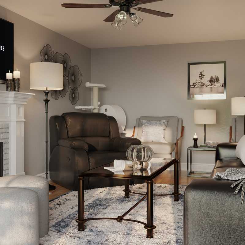 Contemporary, Industrial Living Room Design by Havenly Interior Designer Emily