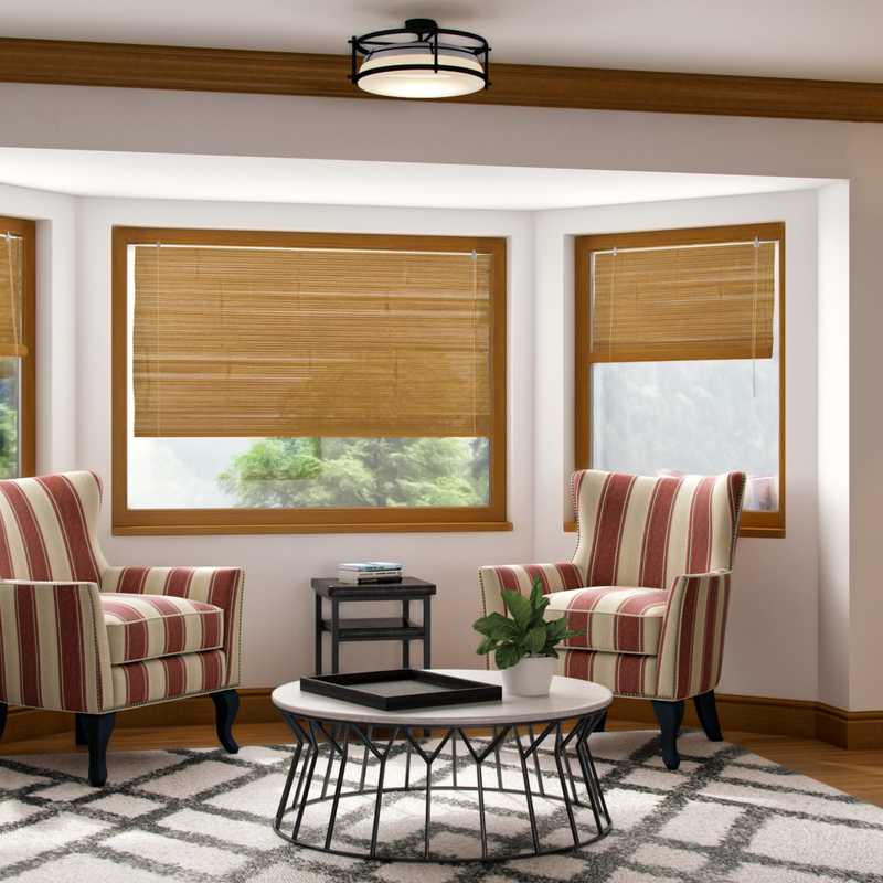 Bohemian, Midcentury Modern Living Room Design by Havenly Interior Designer Kaylee