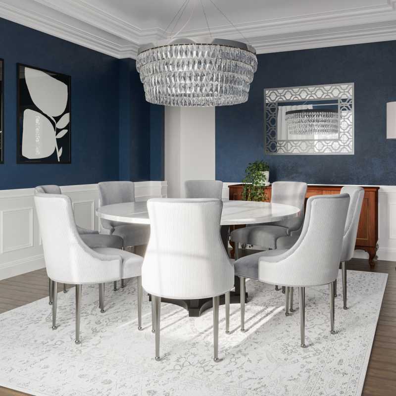 Modern, Glam, Traditional Dining Room Design by Havenly Interior Designer Jessica