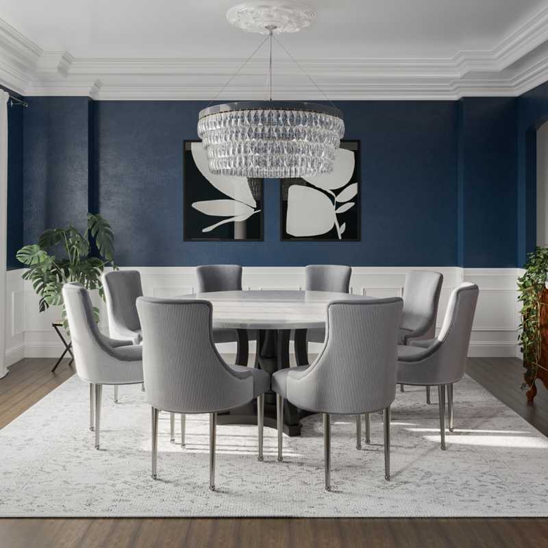 Modern, Glam, Traditional Dining Room Design by Havenly Interior Designer Jessica