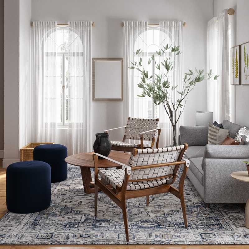 Modern, Bohemian, Industrial Living Room Design by Havenly Interior Designer Delia