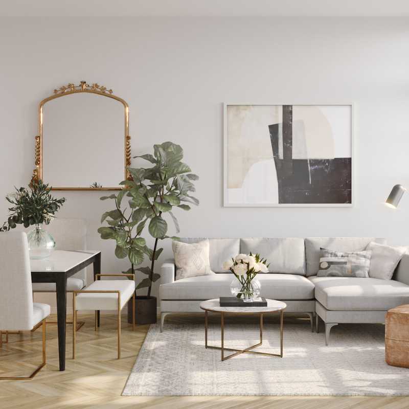Modern, Bohemian, Glam, Scandinavian Living Room Design by Havenly Interior Designer Laura