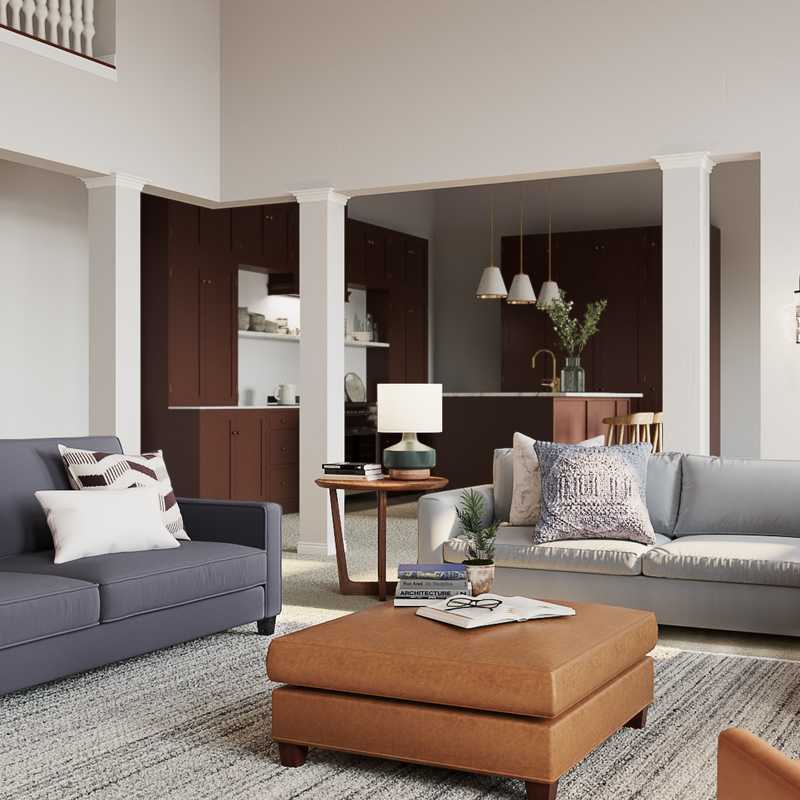 Bohemian, Rustic, Midcentury Modern Living Room Design by Havenly Interior Designer Carla