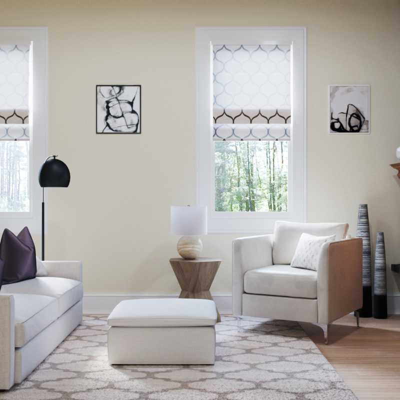 Contemporary Living Room Design by Havenly Interior Designer Courtney