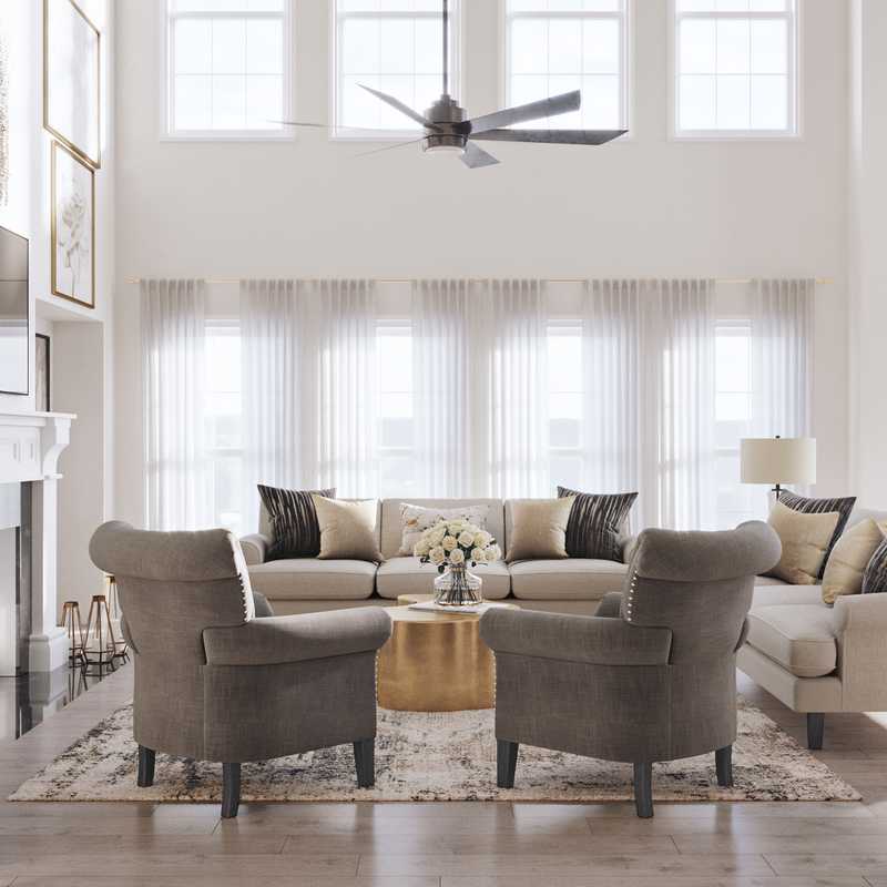 Classic, Transitional Living Room Design by Havenly Interior Designer Shelby