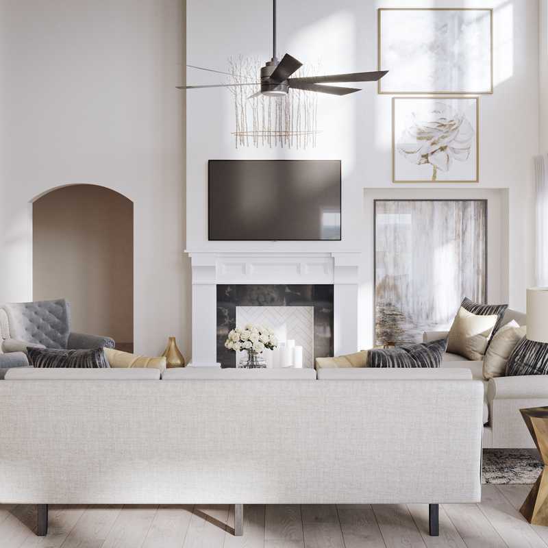 Classic, Transitional Living Room Design by Havenly Interior Designer Shelby