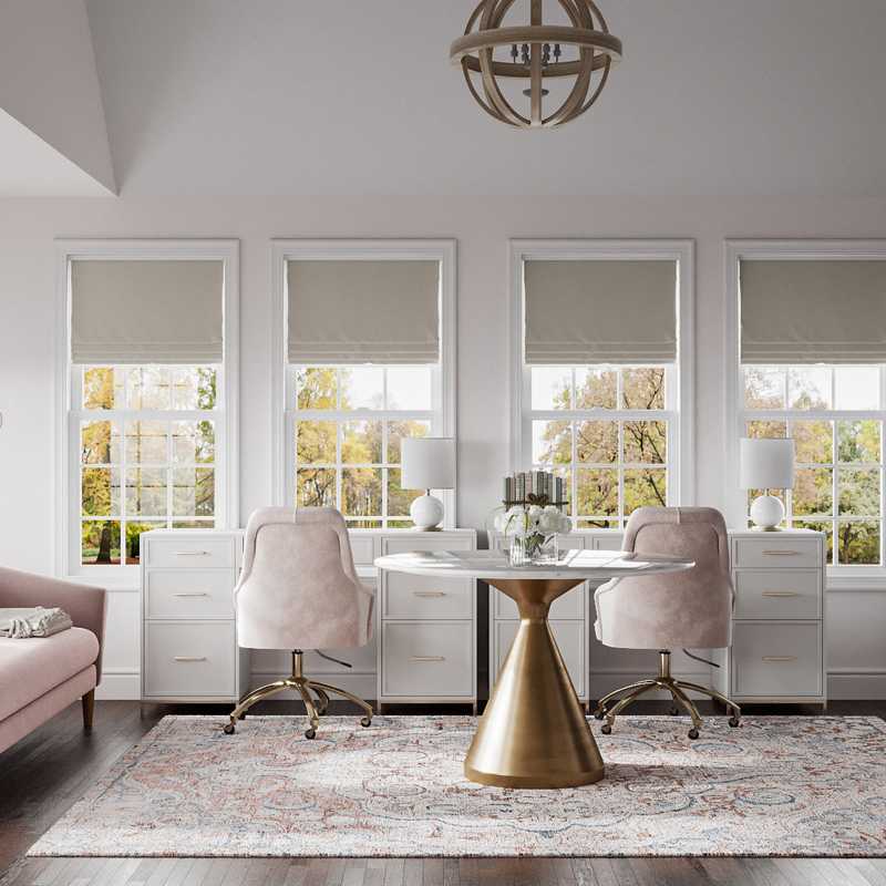 Contemporary, Glam Office Design by Havenly Interior Designer Maria