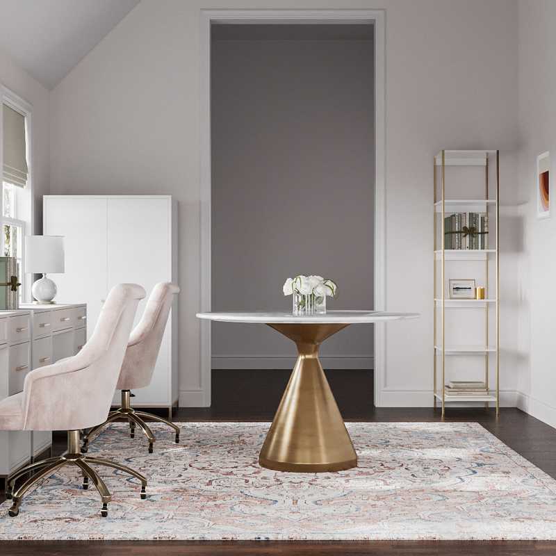 Contemporary, Glam Office Design by Havenly Interior Designer Maria
