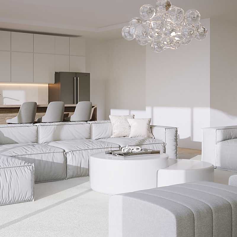 Contemporary, Coastal, Minimal Living Room Design by Havenly Interior Designer Courtney