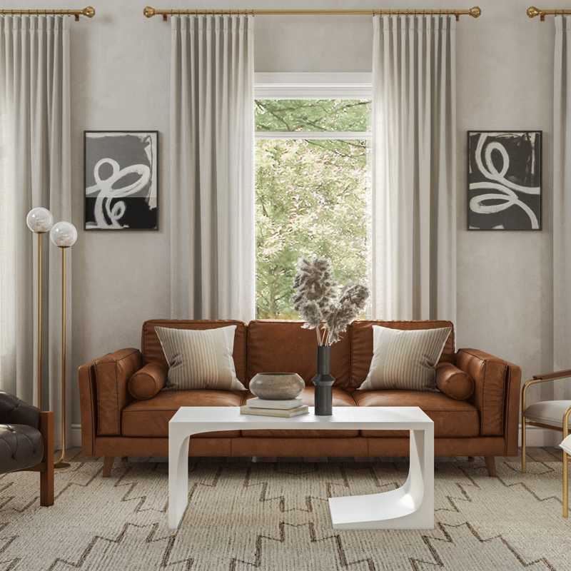 Midcentury Modern Living Room Design by Havenly Interior Designer Rebecca