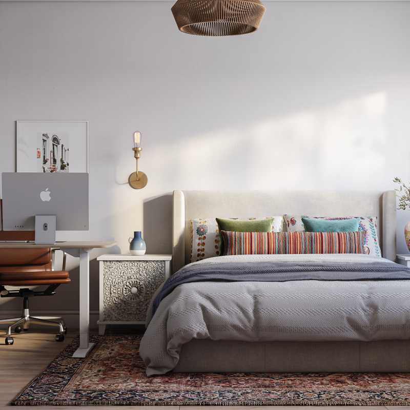 Global, Midcentury Modern Bedroom Design by Havenly Interior Designer Priscila
