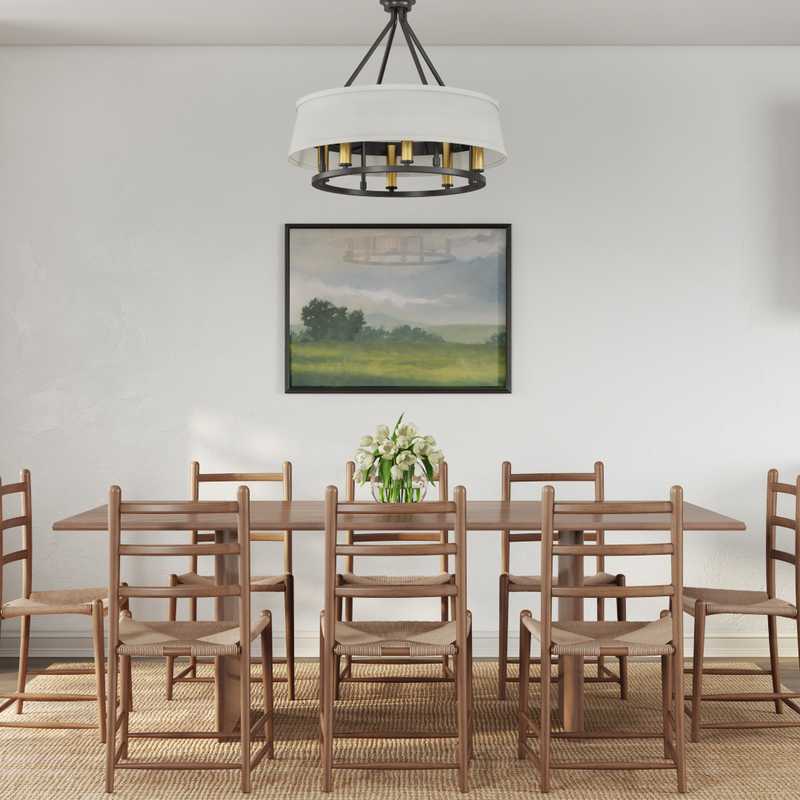 Coastal, Farmhouse, Transitional Dining Room Design by Havenly Interior Designer Marisa