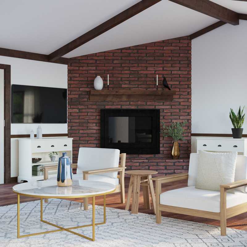 Bohemian, Scandinavian Living Room Design by Havenly Interior Designer Caitlin