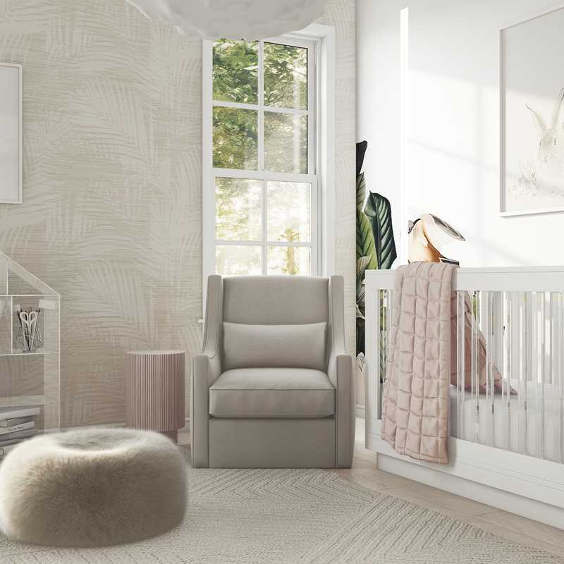 Modern, Bohemian, Coastal, Minimal Nursery Design by Havenly Interior Designer Courtney