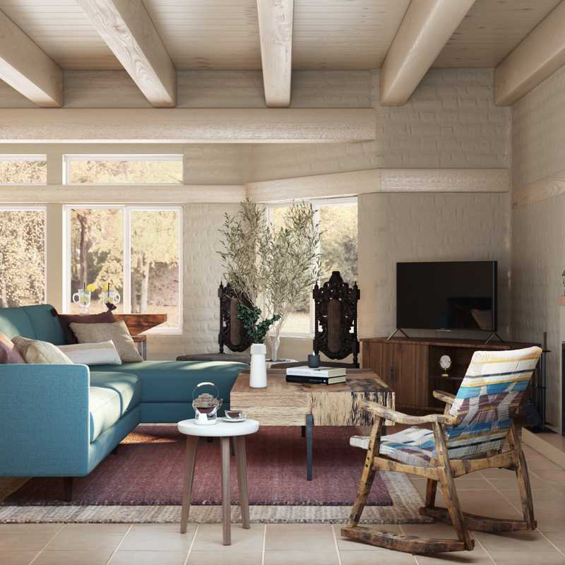 Contemporary, Bohemian, Traditional, Rustic Living Room Design by Havenly Interior Designer Astrid