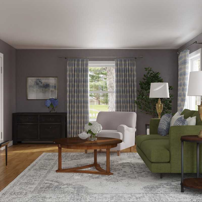 Classic, Eclectic, Traditional, Transitional, Country Living Room Design by Havenly Interior Designer Karen