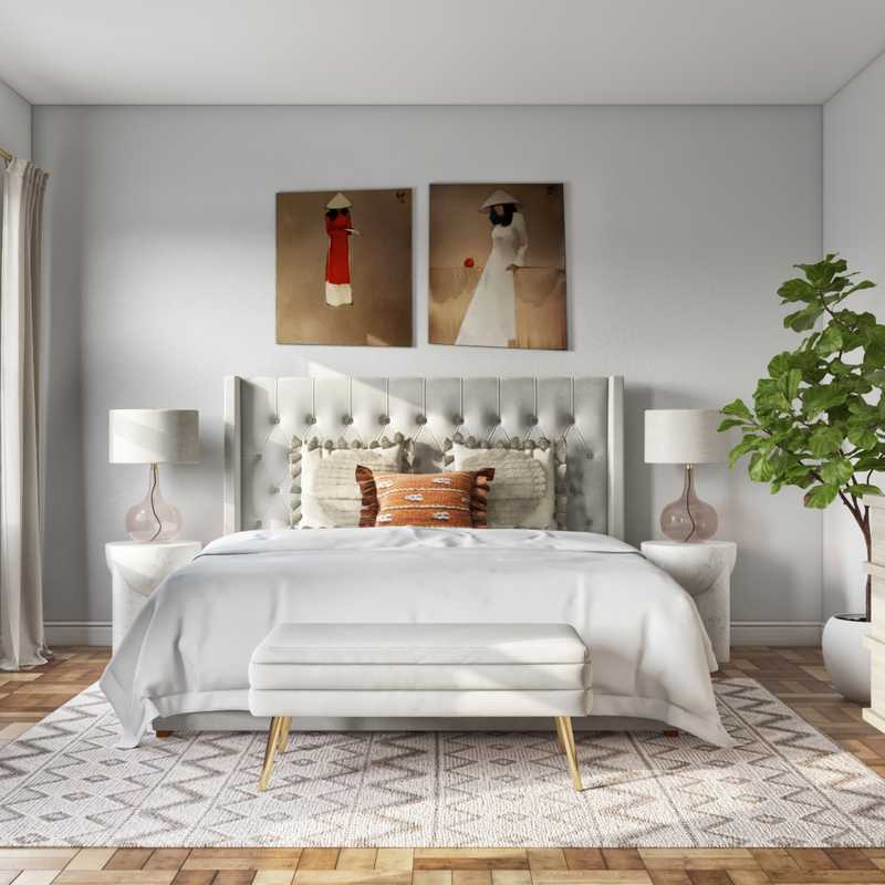 Bohemian, Glam Bedroom Design by Havenly Interior Designer Marisol
