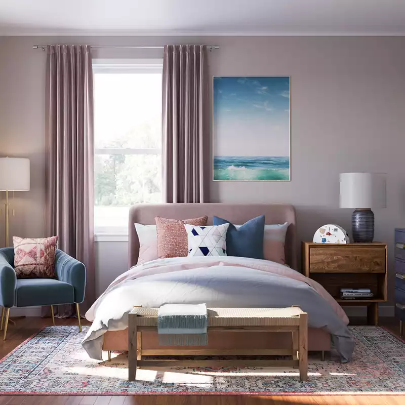 Modern, Bohemian, Glam Bedroom Design by Havenly Interior Designer Carla