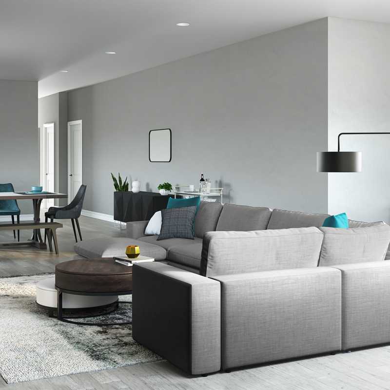 Modern, Midcentury Modern Living Room Design by Havenly Interior Designer Kylie
