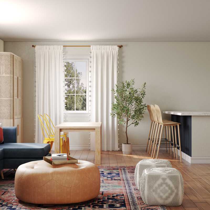 Bohemian, Midcentury Modern Living Room Design by Havenly Interior Designer Gabrielle