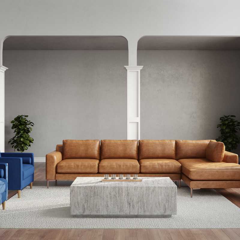 Modern, Midcentury Modern Living Room Design by Havenly Interior Designer Jessica