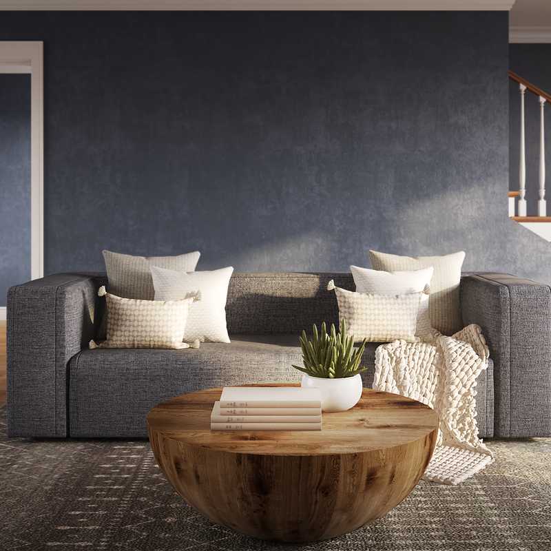 Bohemian, Midcentury Modern Living Room Design by Havenly Interior Designer Carly