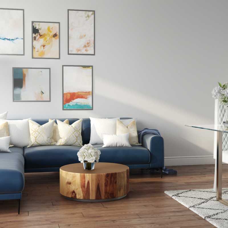 Bohemian, Midcentury Modern, Scandinavian Living Room Design by Havenly Interior Designer Carla