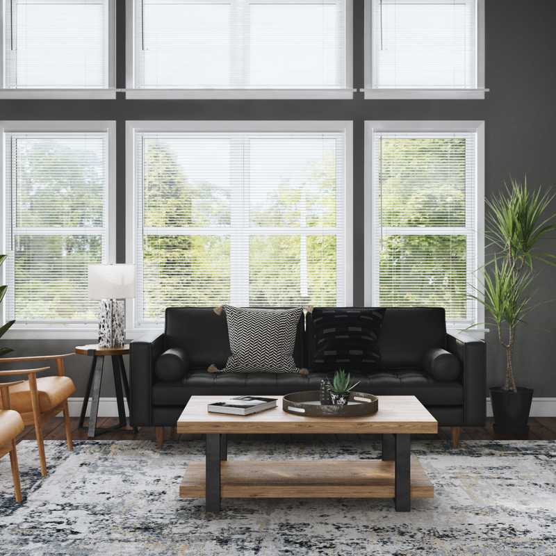 Industrial Living Room Design by Havenly Interior Designer Priscila