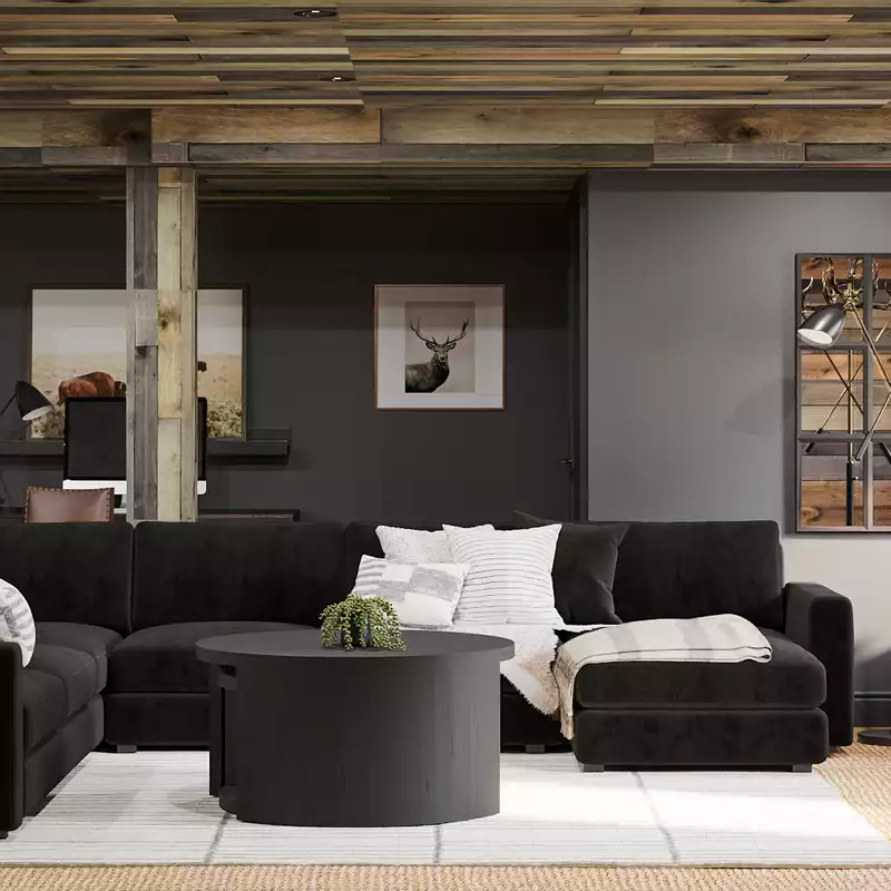 Contemporary, Industrial, Farmhouse, Rustic Living Room Design by Havenly Interior Designer Melisa