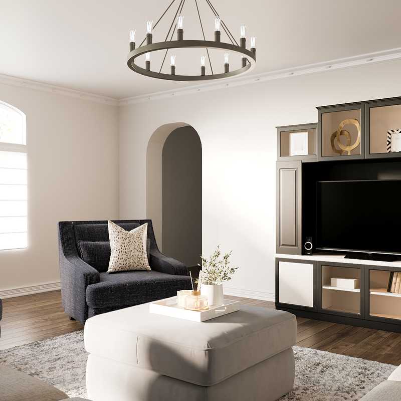 Eclectic, Transitional Living Room Design by Havenly Interior Designer Brea