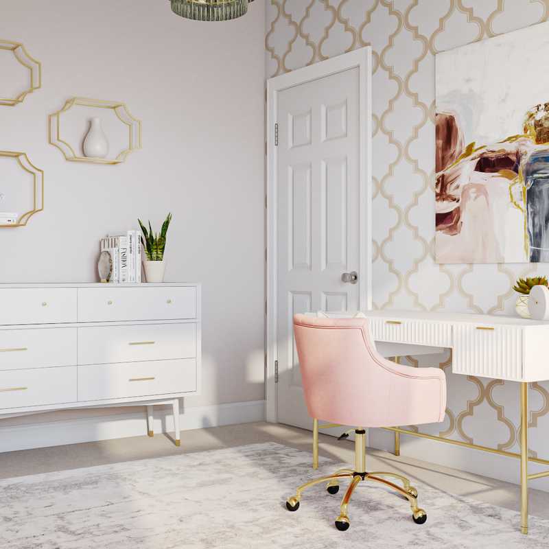 Modern, Glam Office Design by Havenly Interior Designer Caitlin