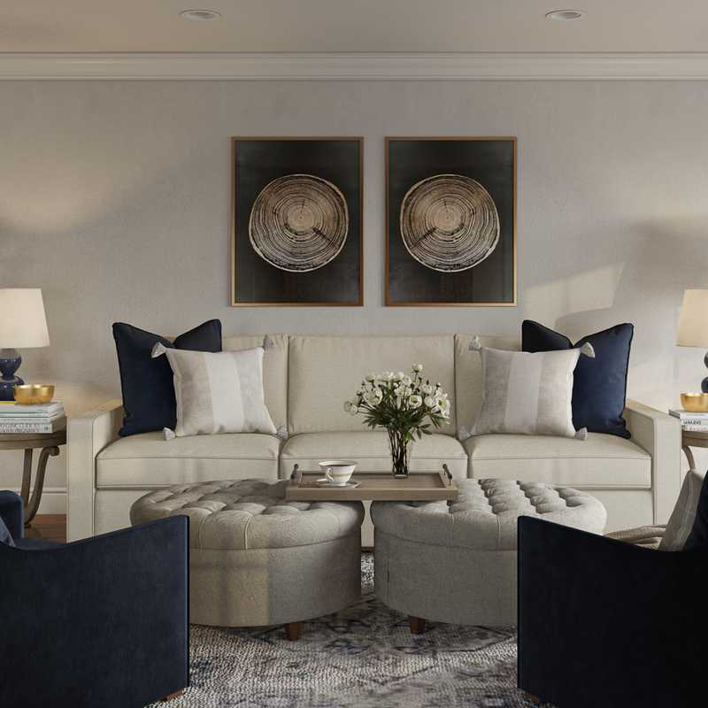 Coastal Living Room Design by Havenly Interior Designer Ingrid