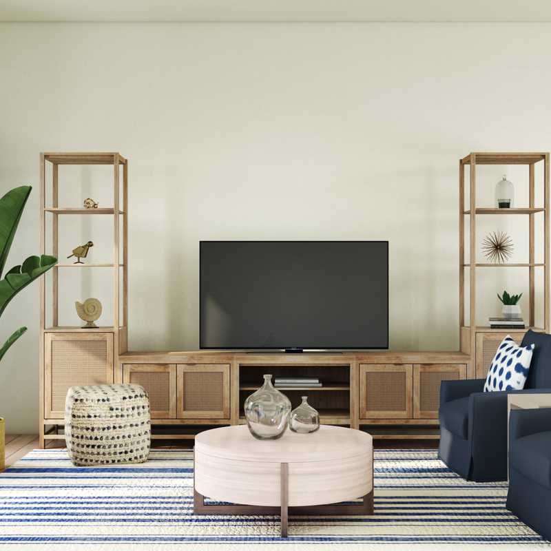 Eclectic, Bohemian, Coastal Living Room Design by Havenly Interior Designer Karen